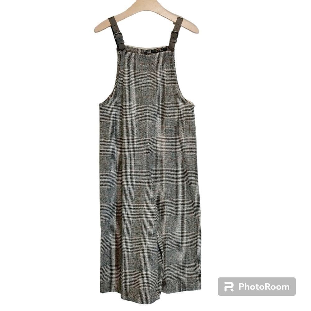 Forever 21 Contemporary Plaid Cropped Jumpsuit Sz M Fall Preppy Academia